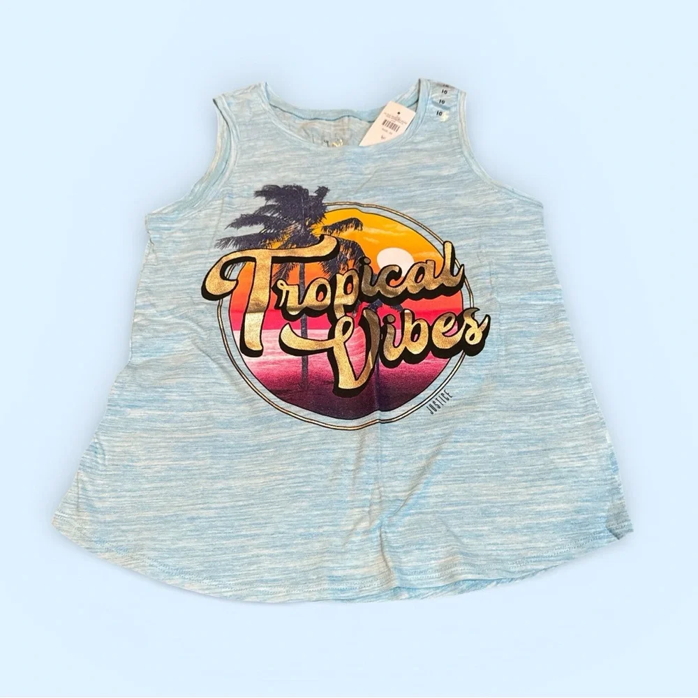 Justice Tropical Vibes Tank Top Girls (10) NEW